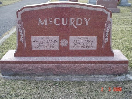 Grave-McCURDY William Benjamin &amp; Alcie Ona
